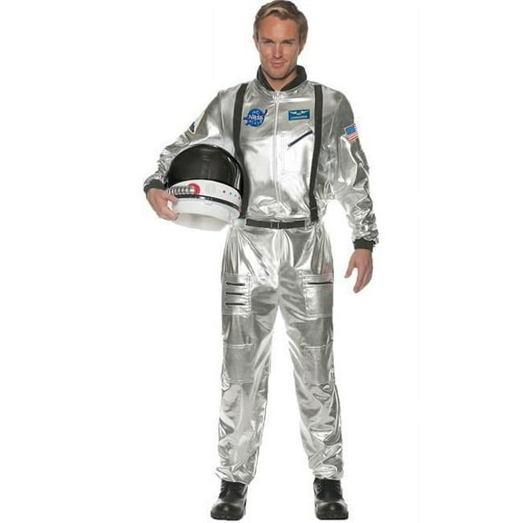 Adult Astronaut Costume, Silver - Size 14-16