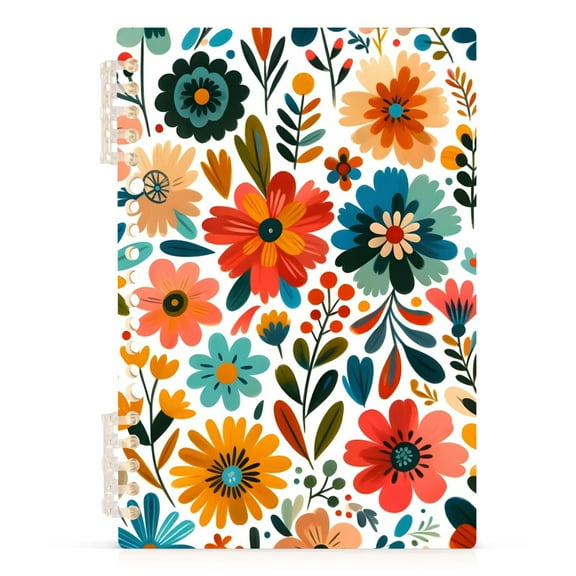 Floral Flowers Spiral Journal Notebook College Ruled Notebook 8.3" x 5.7" A5 Lined Thick Paper Page