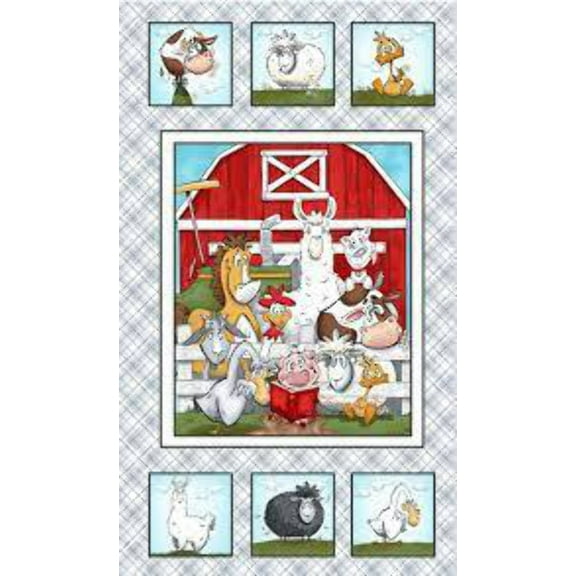 Farmland Tails 24" x 43"/45" Cotton Panel Fabric