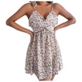 thumbnail image 2 of HKEJIAOI Cadeau de la Saint-Valentin Liquidation Robes Décontractées pour Femmes Mode Robe Décontractée Épaule Dénudée Sexy Imprimée Sans Manches Robe Camisole Blanche, 2 of 8