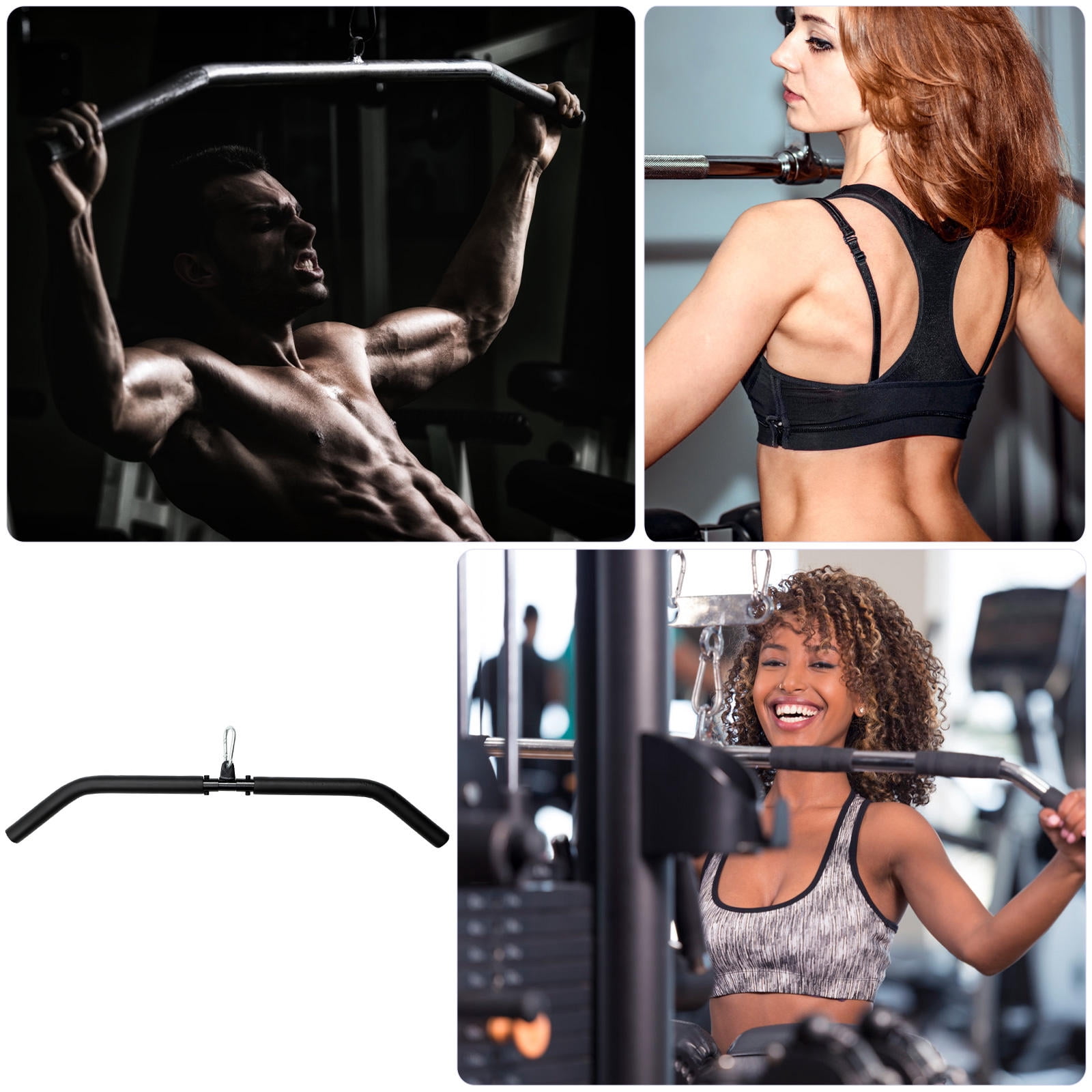ROMANSENTIAL 1 Set Grip Trainer Pull Bar Black Steel for Abdominal Muscle Training in Gym