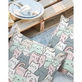 thumbnail image 2 of Pack of 2 Outdoor Pillow Covers, Cute Cat Cartoon Animal Light Pink Blue White Kitty Waterproof Square Throw Pillowcase Cushion Decorative Pillow Covers for Couch Patio Tent, 24x24 in, 2 of 6