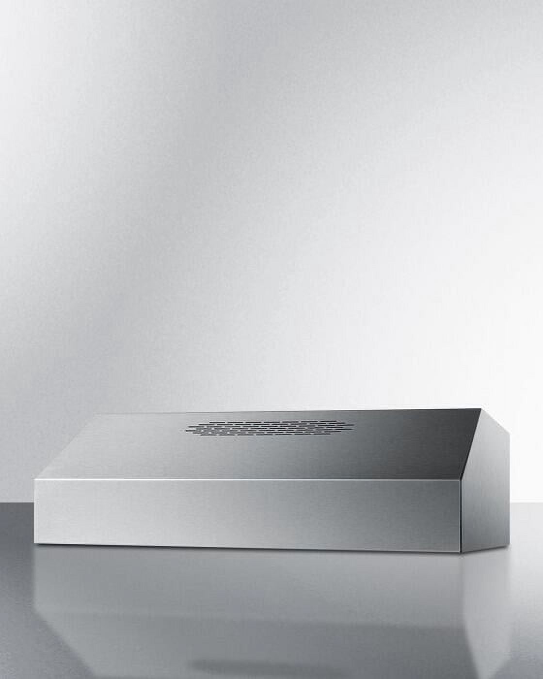 Summit Ultra Series ULT2830SS 30 Canopy Pro Style Under-Cabinet Range Hood With 390 CFM Internal Blower  Variable Speed  Dual Halogen Lights  Covertible To Recirculating  In Stainless Steel
