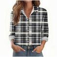 thumbnail image 2 of ZUKMRJPC Womens Vintage Plaid Shirts Classic Long Sleeve Button Down Collared Shirt Jacket Loose Lightweight Business Casual Work Tops, 2 of 5