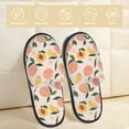 thumbnail image 2 of Slippers for Women, Peach With Leaves1 Womens Slippers Fuzzy Winter House Shoes, Soft Anti-Skid Slippers Indoor and Outdoor, 2 of 7