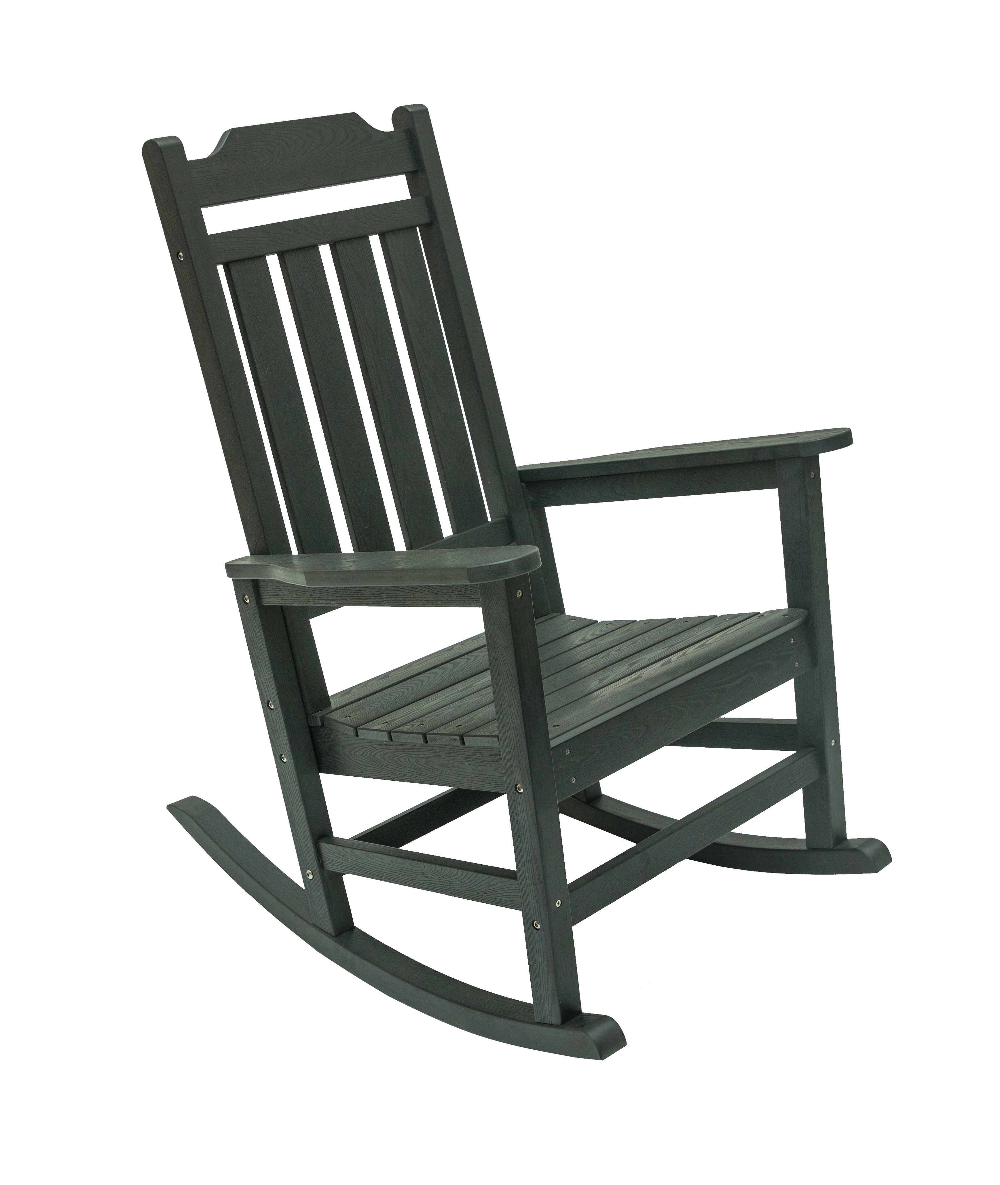 Black All Weather Indoor-Outdoor Two Rocking Chairs and Side Table (3Pc SET) - image 4 of 15