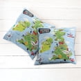 thumbnail image 2 of Ambesonne Cartoon Throw Pillow Cover 2 Pack, Maps of Britain Ireland, 24", Pale Blue Apple Green, 2 of 6