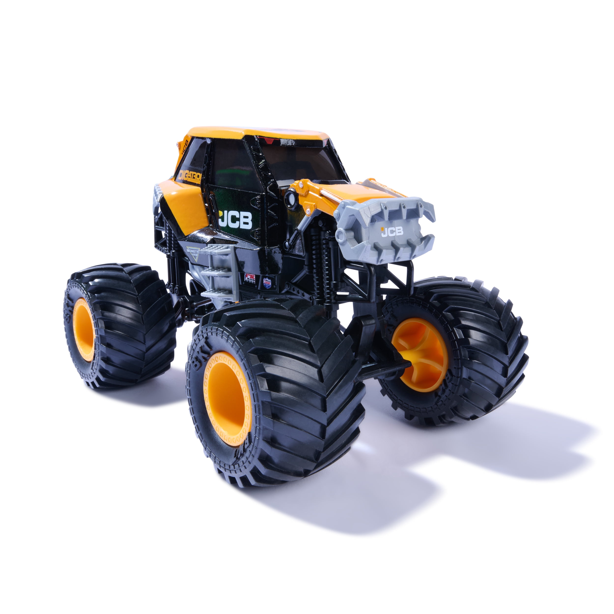 Monster Jam, Official JCB DIGatron Monster Truck, Collector Die-Cast Vehicle, 1:24 Scale, Kids Toys for Boys and Girls Ages 3 and up