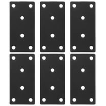 MRLESS 6-Pack Straight Flat Brackets for Wood Furniture Repair, Metal Plates with Screws, Stainless Steel Mending Brace for Strong Support