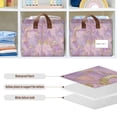 thumbnail image 4 of Yayeee Foldable Storage Basket for Shelves Set of 2 Waterproof Cloth Bins with Handles, Pastel Pink Marble Pattern, 4 of 7