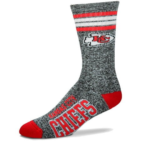 Kansas City Chiefs For Bare Feet Got Marble Crew Socks - Gray