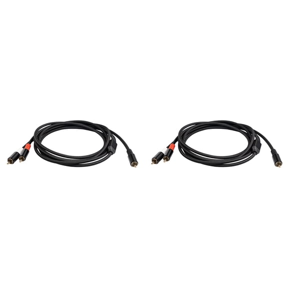 2X Y Adapter Cable Subwoofer Y Cable 1X to 2X RAC Audio Cable 1 to 2 Power Amplifier Audio Cable,5 Meter