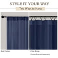 thumbnail image 4 of OVZME Navy Blue Sheer Curtain 2 Panels 96 Inch Length, Rod Pocket Extra Long Voile Window Drapes for High Ceiling Floor to Ceiling, Each 42"Wx96"L, 4 of 9