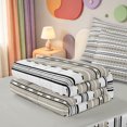 thumbnail image 5 of Erosebridal Modern Stripes Zipper Twin Comforter Sets with Fitted Sheet and 2 Pillowcases,Geometric Lines Pattern Zipper Bedding Set,Light Gray Reversible,4 Pieces, 5 of 7