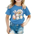 thumbnail image 1 of XDZJLR T-Shirt Fille Tout-Petit Graphique de Pâques Coupe Ample Décontractée Manches Courtes Col Rond pour Garçons 4-5 Ans, 1 of 4