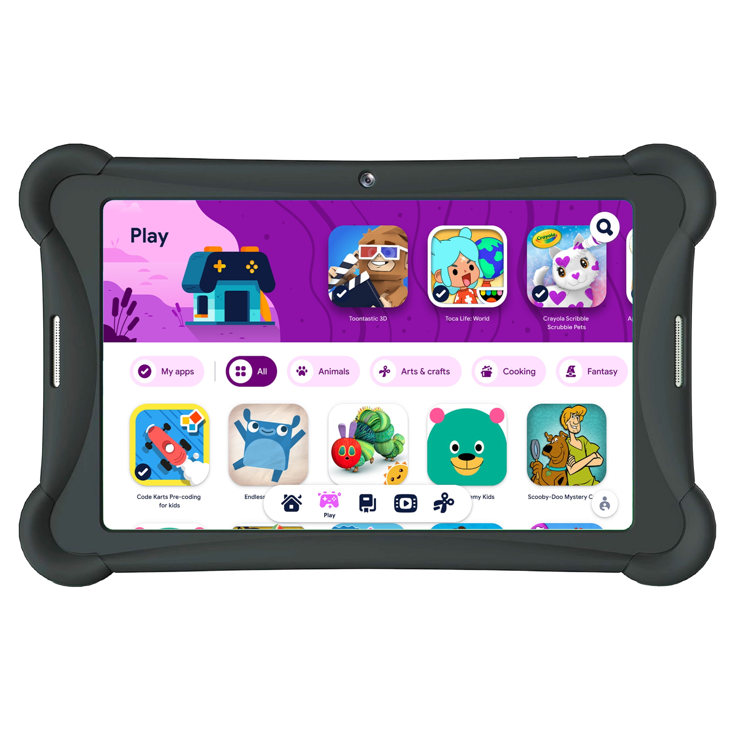 ME K10 Google Kids Space 10" 128GB Kids Tablet + Silicone Bumper, Everyday Low Price, Black