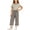 Black, variant on Bovxnpu Girls 2 Piece Outfits Short Sleeve Top and Elastic Plaid Pants Casual Outfits Set