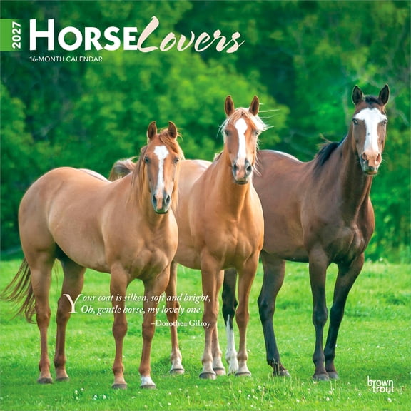 Horse Lovers | 2027 12x24" (Hanging) Wall Calendar | Plastic-Free | BrownTrout