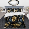 thumbnail image 2 of Designart "Opulent Navy Gold Damask I" Damask Bedding Covert Set - Bohemian & Eclectic Bed Set With 2 Shams, 2 of 5