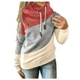 thumbnail image 1 of Outfmvch Chandails à Capuchon pour Femmes Chandails en Molleton pour Femmes Manches Chandail à Capuchon Décontracté Chandail en Molleton Long à Contraste Bretelles Solides Hauts pour Femmes Chandails à Capuchon et Chandails en Molleton Cardigan Chandails pour Femmes Orange m, 1 of 3