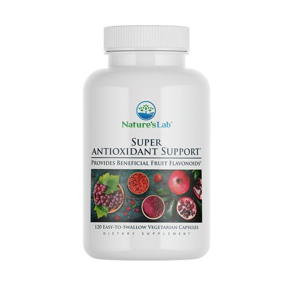 Natures Lab Super Antioxidant Support - Resveratrol, Acai, Goji Berry, Noni Fruit, Pomegranate - 120 Capsules