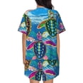 thumbnail image 3 of Lsque Little Sea Turtles Women's Short-Sleeved Pajama Set - 2 Piece Soft and Lightweight Sleepwear Set-XX-Large, 3 of 9