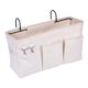 thumbnail image 3 of Bolsa de cama organizadora con gancho de alambre bolsa colgante bolsa de almacenamiento de cama alta para libros, revistas, teléfonos móviles, almacenamiento de auriculares en la cama (blanco) Xemadio LKX-1433, 3 of 9