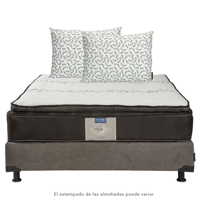 Colchón Matrimonial + Box + Almohadas 2Pack Restonic DICASA Corsar