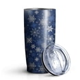 thumbnail image 2 of 20oz Insulated Tumbler, Travel Coffee Tumbler with Lid, Cup Holder Friendly Travel Coffee Mug, Stainless Steel Thermos, 20 Oz Tumbler,Reusable Insulated Coffee Mug with Lid (Christmas Snowflake ), 2 of 7