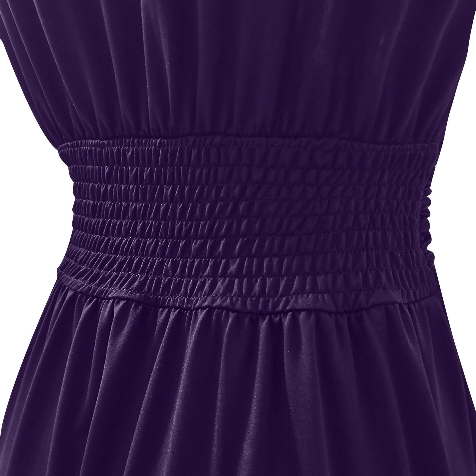 Hvot&aat Women Cap Sleeve V-Neck Wedding Bridesmaid Dress Ruched High Waisted Sexy High Slit Long Evening Prom Maxi Dresses