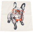 thumbnail image 1 of Funda de cojín de almohada decorativa para sofá cama vintage, cafetería, hogar, cremallera invisible, 45 x 45 cm (beige (perro)), 1 of 5
