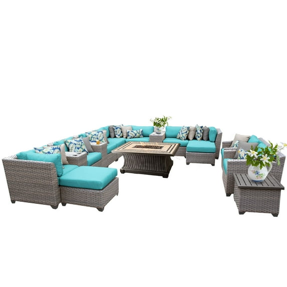 Catalina 17 Piece Outdoor Wicker Patio Furniture Set 17b