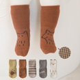 thumbnail image 2 of Baby Non-skid Grip Socks Toddler Socks Warm Thick Anti Skid Slipper Crew Socks for Girls Boys Newborn Infant 5 Pairs, 2 of 7