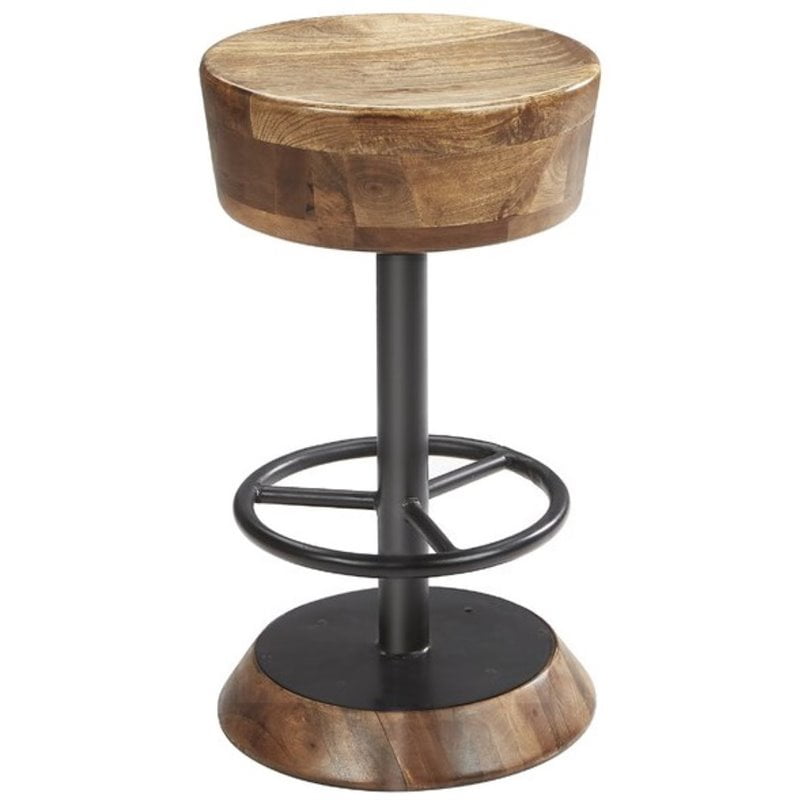 Uptown Club Yard 26" Transitional Rustic Counter Stool in Dark Wood