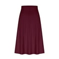 thumbnail image 6 of LOVZFMLL Skirts for Women Elegant Classic Solid Long Skirts Swing Flowy Office Business Formal Dress Summer Casual Trendy Outfits Wine S, 6 of 8