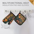 thumbnail image 4 of Yayeee Oven Mitts and Pot Holder Set of 4 Heat Resistant Kitchen Gloves Baking Hot Pad, Forest Mushroom, 4 of 5