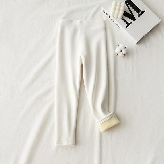 Girls Fleece Lined Leggings Kids Winter Warm Leggings Thick Thermal Tights Pants