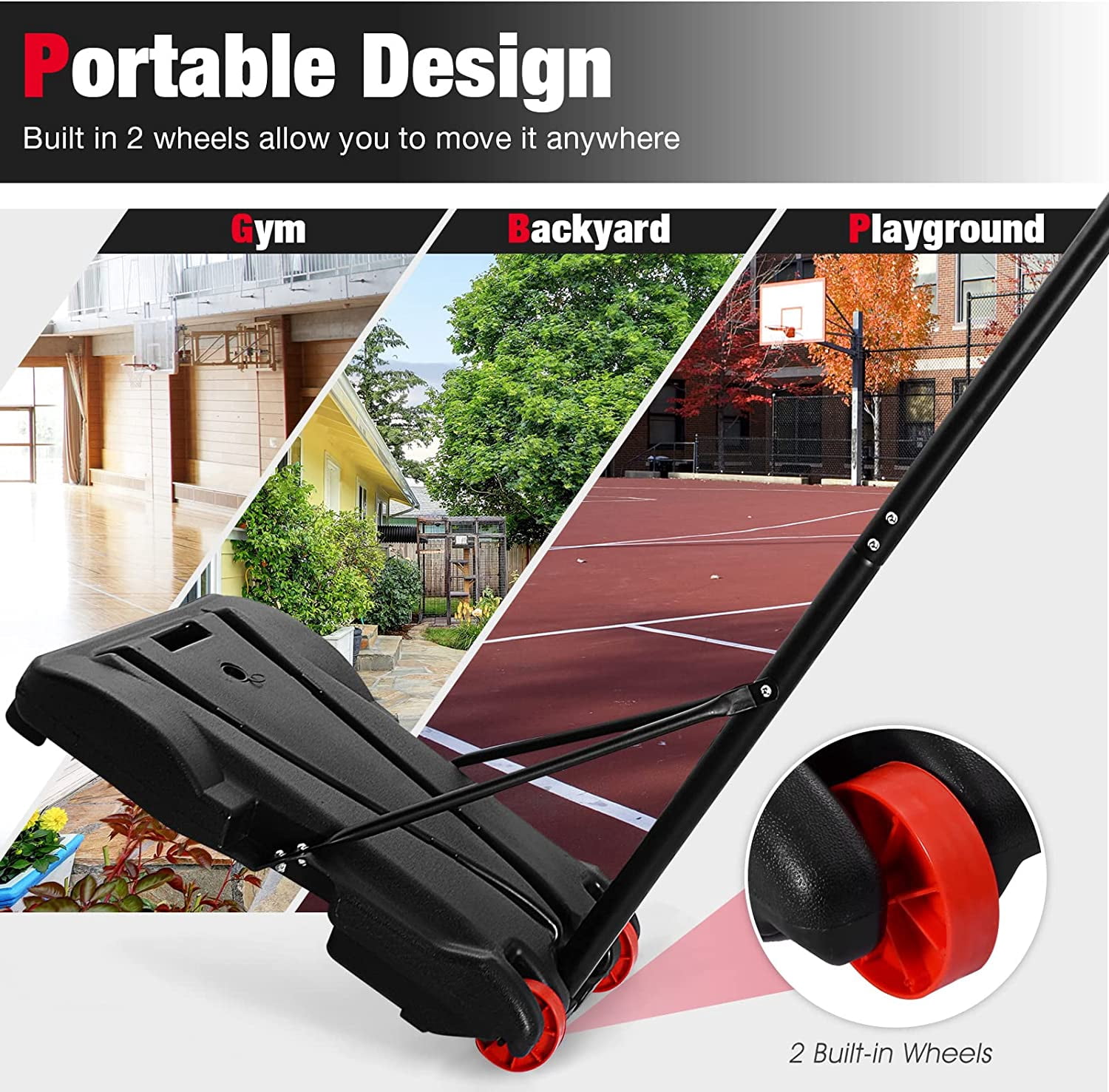 Portable Basketball Hoop, 7.1FT-8.1FT Height Adjustable Basketball Goal System with 28" Shatterproof Backboard, 2 Nets,16.5" Rim, Wheels, Indoor Outdoor Basketball Stand for Kids Teens Adults