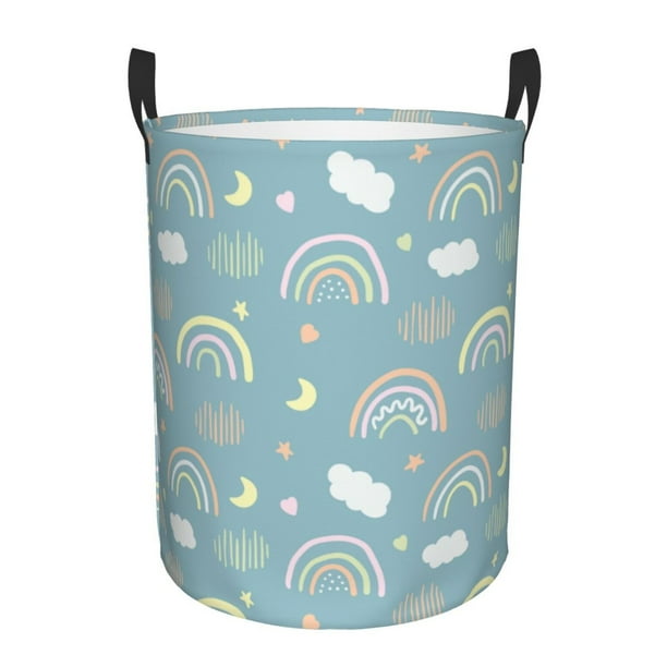 ZNDUO Round Laundry Basket, Waterproof Collapsible Laundry Baskets with