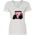 thumbnail image 3 of Inktastic Golfing Girls Golf Cart Women's V-Neck T-Shirt, 3 of 5