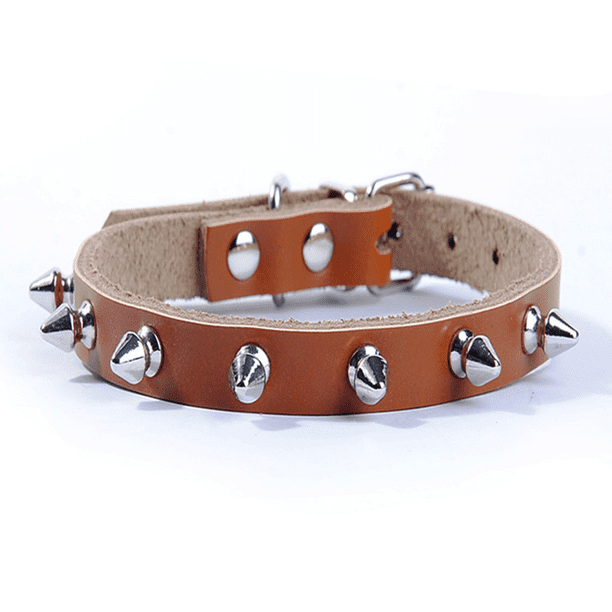 Collar ajustable para mascotas de cuero de vaca para gatos y perros MFZFUKR CPB-US-YY330-2