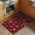 thumbnail image 2 of Bathroom Rugs 2x3 Ft, Red Snowflake Christmas Non Slip Area Rugs for Kitchen Bedroom Entryway, Black Plaid Xmas Winter Abstract Art Washable Carpet Runner Rug Floor Mats for Bedroom Home Decor, 2 of 9