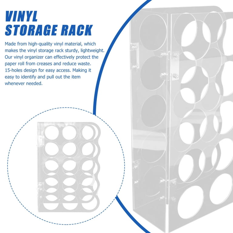 Vinyl Roll Holder 15-Holes Vinyl Roll Storage Organizer Craft Paper Stand 