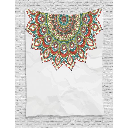 Mandala Decor Wall Hanging Tapestry, Arabesque Style Mandala Pattern With...