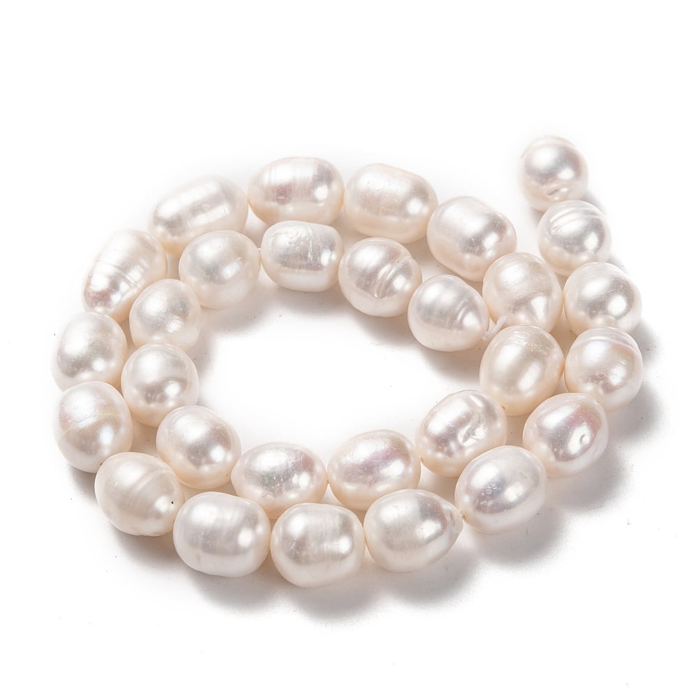 Natural Cultured Freshwater Pearl Beads Strands Rice Bisque 11~14x10~11mm Hole: 0.8mm 28pcs/strand 13.78 inch(35cm) diy