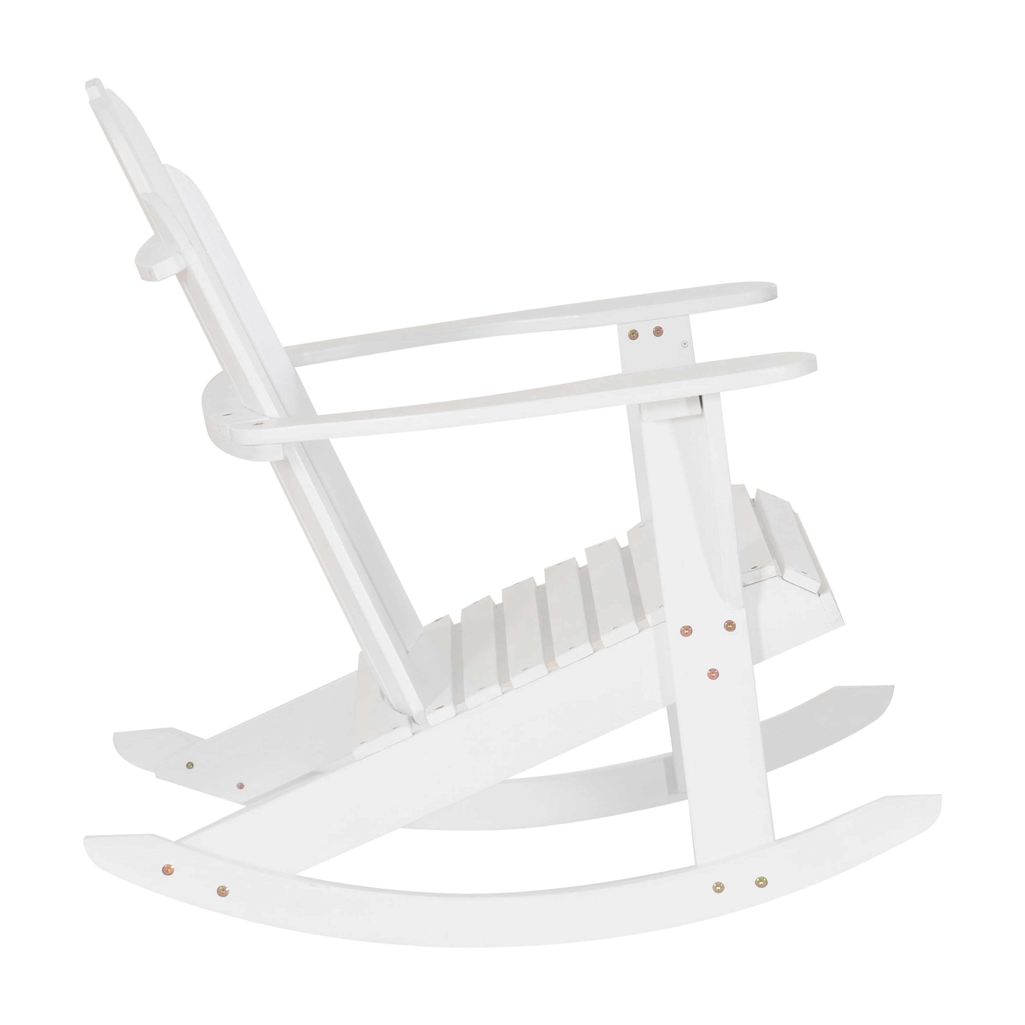 Linon Brookhaven Outdoor Adirondack Rocking Chair, White