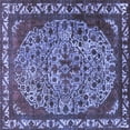 thumbnail image 1 of Ahgly Company Indoor Square Oriental Blue Industrial Area Rugs, 5' Square, 1 of 4