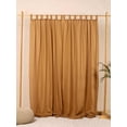 thumbnail image 4 of The Art Box Tab Top Linen Blackout Window Curtains for Living Room, Solid Gauze Linen Blended Drapes 52w x 36l inch, 2 Panels, Camel, 4 of 7