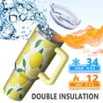 thumbnail image 5 of OBREWU Lemon Tumbler with Handle and Lid,Lemon 40oz Double Wall Vacuum Insulated Tumbler,Cups Gift for Women and Men, 5 of 7