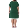 thumbnail image 3 of Agnes Orinda Plus Size Nightgown Sleepwear for Women Soft Sleepshirt Short Sleeve Lace Trim Pajama Nightshirt 1X Dark Green, 3 of 6